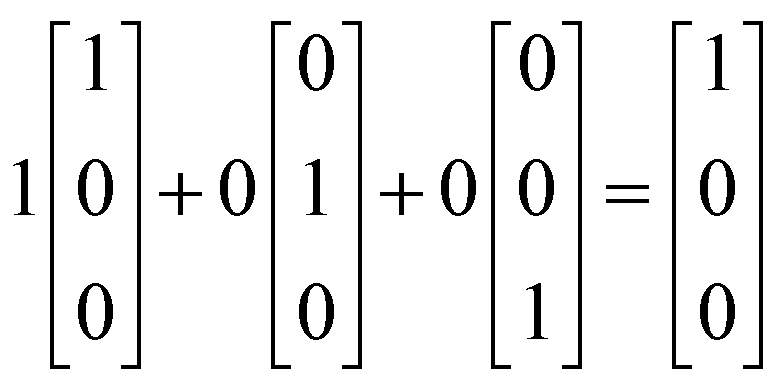 1i + 0j + 0k = [1 0 0]^T