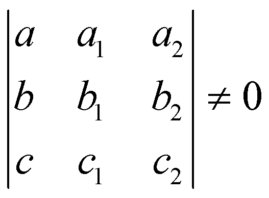 determinant of matrix of order R = 3 is not equal to zero