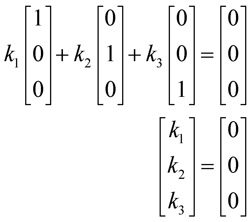 k1i + k2j + k3k = [0 0 0]^T