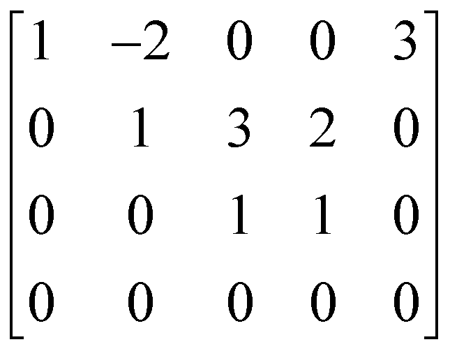 [1 -2 0 0 3;2 -5 -3 -2 6;0 5 15 10 0;2 6 18 8 6]