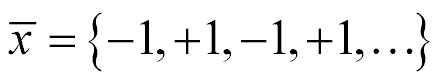 xbar = {-1, +1, -1, +1, ...}