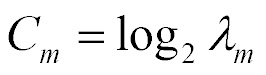 C sub m = log base 2 of lambda sub m