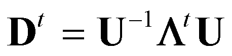D sup t = U inverse times Lambda sup t times U