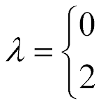 lambda equals 0 and 2