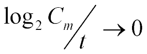 log base 2 of (C sub m over t) tends to 0 