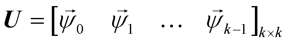 U = [Psi sub 0, Psi sub 1, ellipsis, Psi sub k-1]